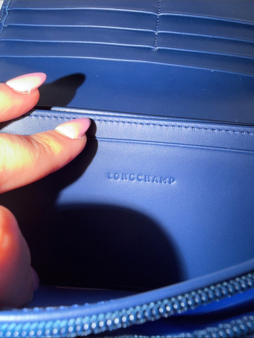 Blue Striped Longchamp Wallet - Picture 6 of 8